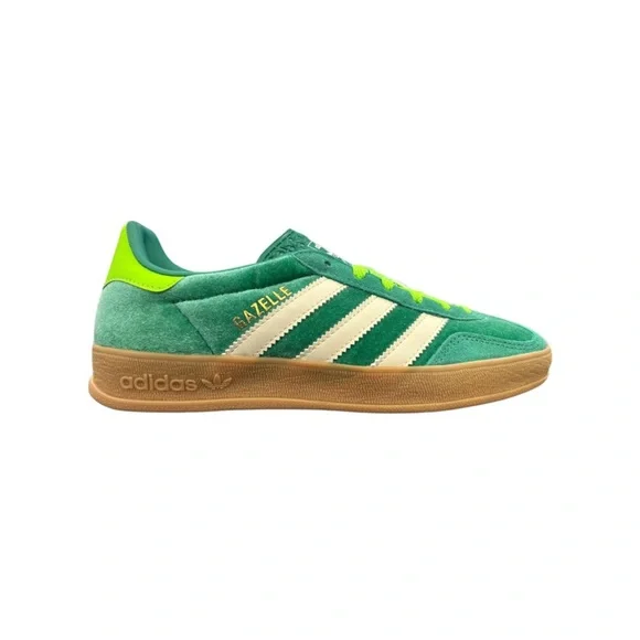 Bnwt Adidas Gazelle Green Suede Sneakers with Cream Stripes women’s sz 8 - Picture 1 of 1